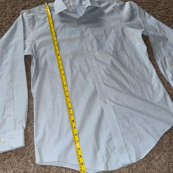 Brooks Brothers Men’s Long Sleeve Button Up Shirt 16 1/2 - 4/5 Plaid Blue EUC - Picture 2 of 4